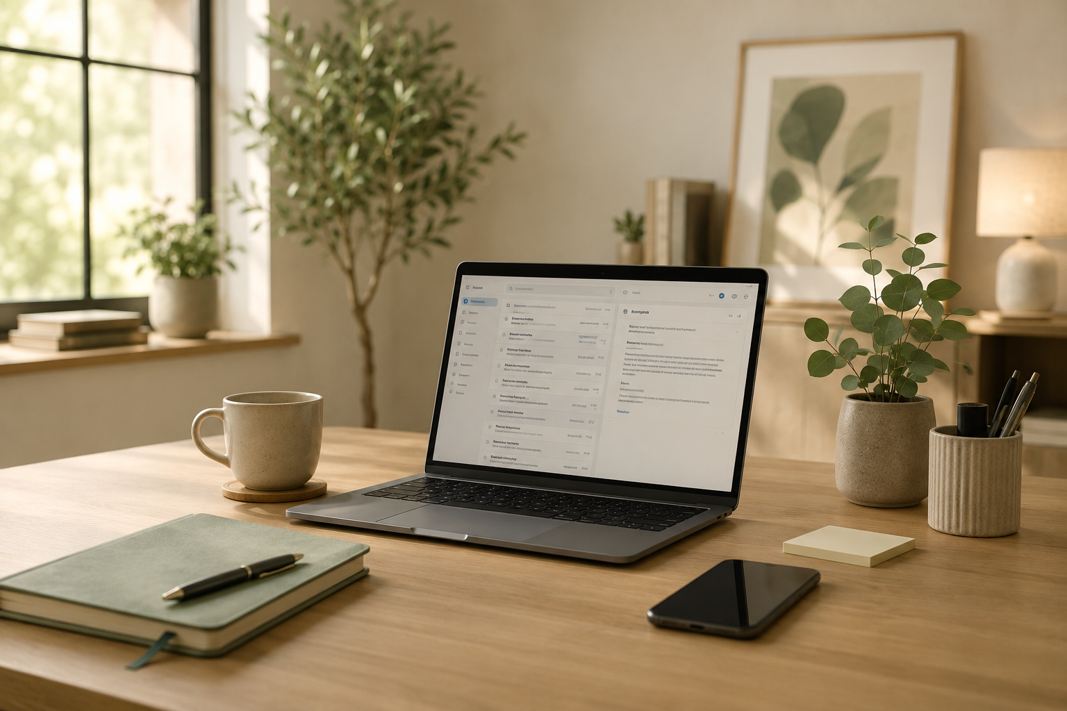 A calm professional workspace for customer care and administration